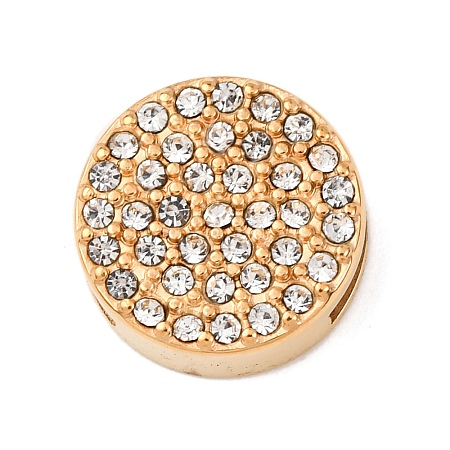 304 Stainless Steel Rhinestone Slide Charms STAS-P421-04B-G-1