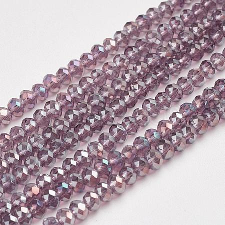 Electroplate Glass Beads Strands X-EGLA-D020-3x2mm-81-1