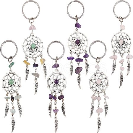 Natural Gemstone Chip Keychain KEYC-NB0001-04-1