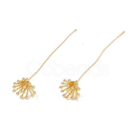 Brass Flower Head Pins FIND-B009-07G-1