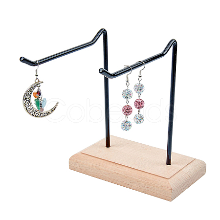 1-Tier 2-Row Wood Jewelry Display Stands EDIS-WH0016-009B-1