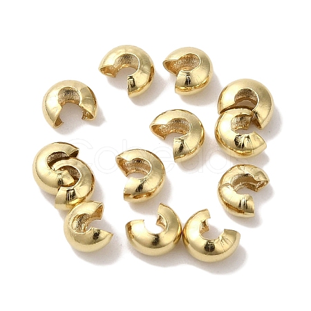 Brass Crimp Bead Cover KK-K383-07C-G-1