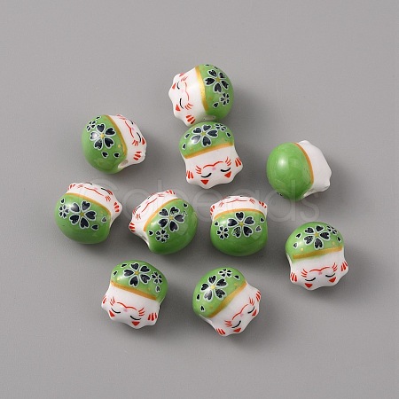 Handmade Porcelain Beads PORC-WH0016-02F-1