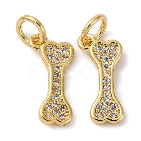 Brass Micro Pave Cubic Zirconia Pendants KK-P308-59G-1