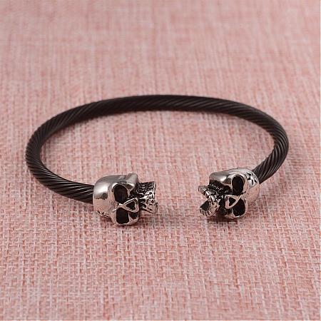 304 Stainless Steel Cuff Bangles BJEW-L605-08B-1