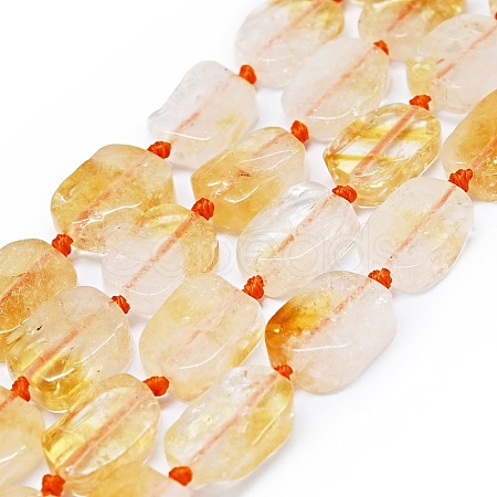 Heated Natural Citrine Beads Strands G-F725-13-1
