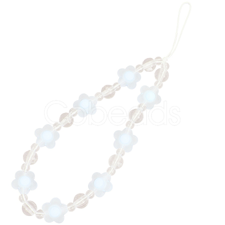 Plastic Beaded Mobile Phone Lanyard Wrist Strap AJEW-WH20010-63C-1