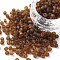 Glass Seed Beads, Frosted Colors, Round, Coconut Brown, 4mm, Hole: 1~1.5mm, about 1000pcs/100g