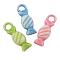 Mixed Craft Style Acrylic Candy Pendants, about 7mm wide, 21mm long, Hole: 3.5mm