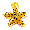 Handmade Lampwork Pendants, Starfish, Goldenrod, 34~40x31~36.5x6~9mm, Hole: 3~7mm