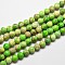 Natural Imperial Jasper Beads Strands, Round, Dyed, Lime, 10mm, Hole: 1mm, about 38pcs/strand, 15 inch