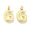 Brass Enamel Pendants, with Jump Ring, Long-Lasting Plated, Real 18K Gold Plated, Letter.G, Champagne Yellow, Letter.G, G: 17.5x11.5x1.8mm, Jump Rings: Inner Diameter: 3mm