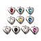 304 Stainless Steel Pendants, with Rhinestone, Stainless Steel Color, Heart, Mixed Color, 17.5x16.5x5.5mm, Hole: 1.4mm