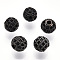 Rack Plating Brass Cubic Zirconia Beads, Long-Lasting Plated, Round, Gunmetal, 6x6mm, Hole: 1.5mm