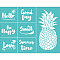 Self-Adhesive Silk Screen Printing Stencil, for Painting on Wood, DIY Decoration T-Shirt Fabric, Turquoise, Pineapple Pattern, 28x22cm