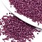 11/0 Grade A Baking Paint Glass Seed Beads, Cylinder, Uniform Seed Bead Size, Opaque Colours Luster, Medium Violet Red, about 1.5x1mm, Hole: 0.5mm, about 20000pcs/bag