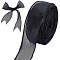 Polyester Ribbon, for Flower Gift Packing or Costume Decoration, Black, 1-5/8 inch(40mm), about 10m/roll