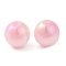 Iridescent Opaque Resin Beads, Candy Beads, Round, Pink, 10x9.5mm, Hole: 1.8mm