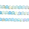 Natural Striped Agate/Banded Agate Bead Strands, Round, Dyed & Heated, Aquamarine, 8mm, Hole: 1mm, about 47~48pcs/strand, 14.5 inch