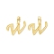 Rack Plating Eco-Friendly Brass Letter Pendants, Real 18K Gold Long-Lasting Plated, Cadmium Free & Lead Free, Letter.W, 13.5x21x1.4mm, Hole: 6.5x3.3mm