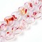 Millefiori Glass Beads Strands, Heart, Lavender, 11.5~12x12x6.5~7mm, Hole: 0.8mm, about 50pcs/strand, 22.05''(56cm)