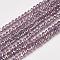 Electroplate Glass Beads Strands, AB Color Plated, Faceted, Rondelle, Medium Purple, 3x2mm, Hole: 1mm, about 165~169pcs/strand, 15~16 inch(38~40cm)