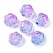 Transparent Spray Paint Glass Beads, Rose, Medium Purple, 15x15x8mm, Hole: 1.2mm