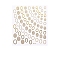 3D Nail Art Stickers Decals, Gold Stamping, Self-adhesive, for Nail Tips Decorations, Oval Pattern, 90x77mm, Package Size: 95x138mm