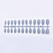 Solid Colors Matte Plastic False Nails Full Cover Fake Nails Tips, Natural Medium Length Press on Nails, Cadet Blue, 18~24x7~14mm, about 24pcs/set