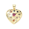 Valentine's Day Brass Micro Pave Colorful Cubic Zirconia Pendants KK-L273-01G-01-1