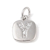 Rack Plating Brass Micro Pave CLear Cubic Zirconia Charms KK-E110-14P-Y-1