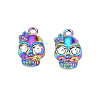 Rainbow Color Alloy Pendant Rhinestone Settings PALLOY-T054-156-2