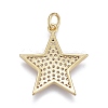 Brass Micro Pave Clear Cubic Zirconia Pendants ZIRC-M108-28-G-2