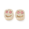 Brass Micro Pave Cubic Zirconia Beads KK-M241-01-3