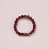 Adjustable Natural Garnet Bead Finger Rings FS-WGFFDB9-08-1