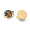 304 Stainless Steel & Natural Tiger Eye Pendants SA-CBA11D7-04G-2