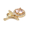 Brass with K9 Glass & Rhinestone Pendants KK-C024-09KCG-01-3