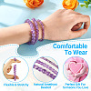 3Pcs Natural Amethyst Beads Stretch Bracelets for Women BJEW-TAC0033-5