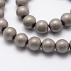 Electroplate Non-magnetic Synthetic Hematite Beads Strands G-R363-8mm-03-1