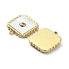 Ion Plating(IP) 304 Stainless Steel Pave White Shell Pendants STAS-Q254-36G-2