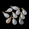 Natural White Agate Teardrop Pendant Decorations G-R489-12G-2