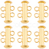 6Pcs Brass Slide Lock Clasps KK-BBC0027-58A-1
