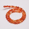 Round Natural Red Agate Bead Strands G-M257-6mm-26-2