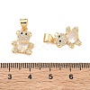 Brass Micro Pave Cubic Zirconia Charms KK-K351-69G-01-3
