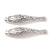 Tibetan Style Zinc Alloy Lotus Flower Pattern Fish Beads X-PALLOY-P078-01-1