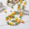 160Pcs 4 Colors Farmhouse Country and Rustic Style Painted Natural Wood Beads WOOD-LS0001-01J-5