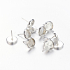 Silver Color Plated Brass Earring Settings X-IFIN-Q006-S-NF-1