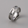 201 Stainless Steel Grooved Finger Ring Settings STAS-WH0027-26G-P-1