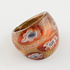 Handmade Gold Sand Millefiori Lampwork Rings RJEW-Q150-M12-B-2
