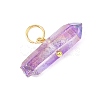 Dyed Natural Quartz Crystal Nuggets Pendants PALLOY-JF04582-02-S-4